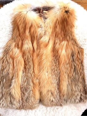 Lux Faux Fur Vest in Golden Tan